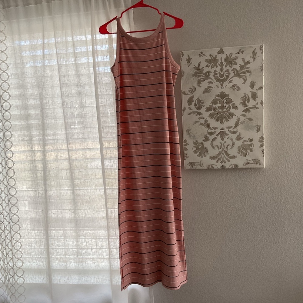 a new day Pink Striped Tank Maxi Dress
